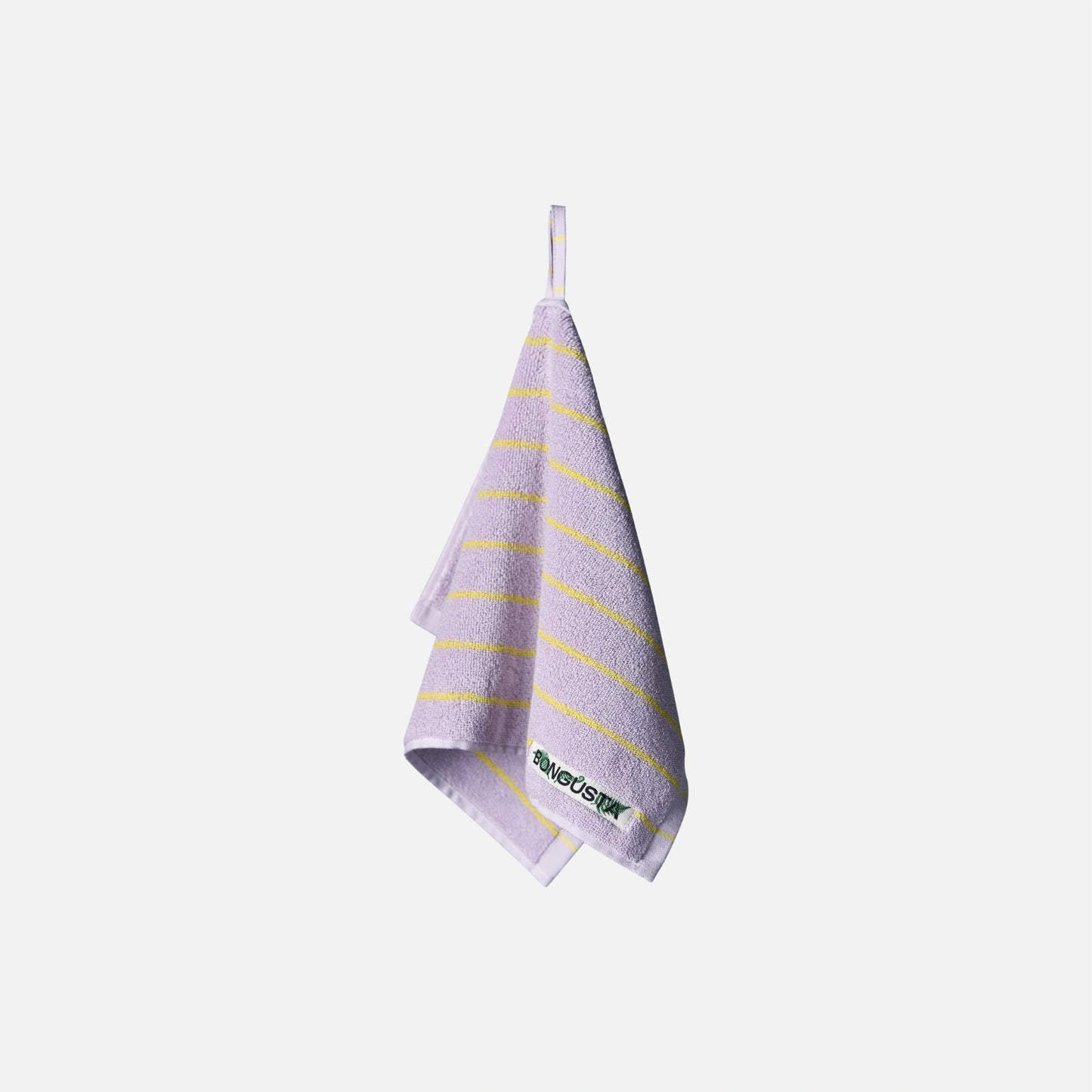 Naram gæstehåndklæde fra Bongusta - Lilac/Neon Yellow