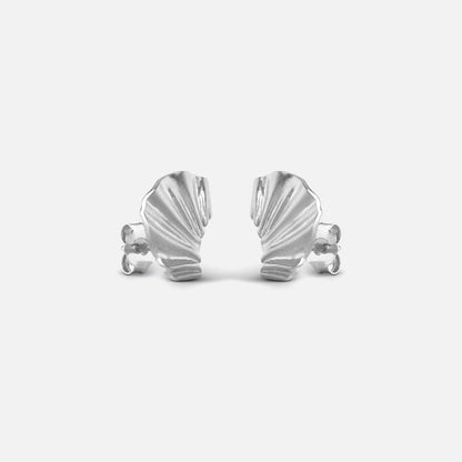 Mini Wave øreringe fra Enamel i sølv