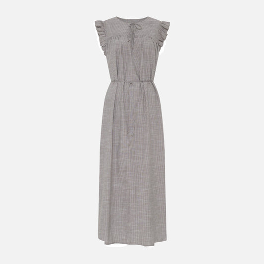 Stockholm Long Dress - Frau - Coffee Quartz Stripe