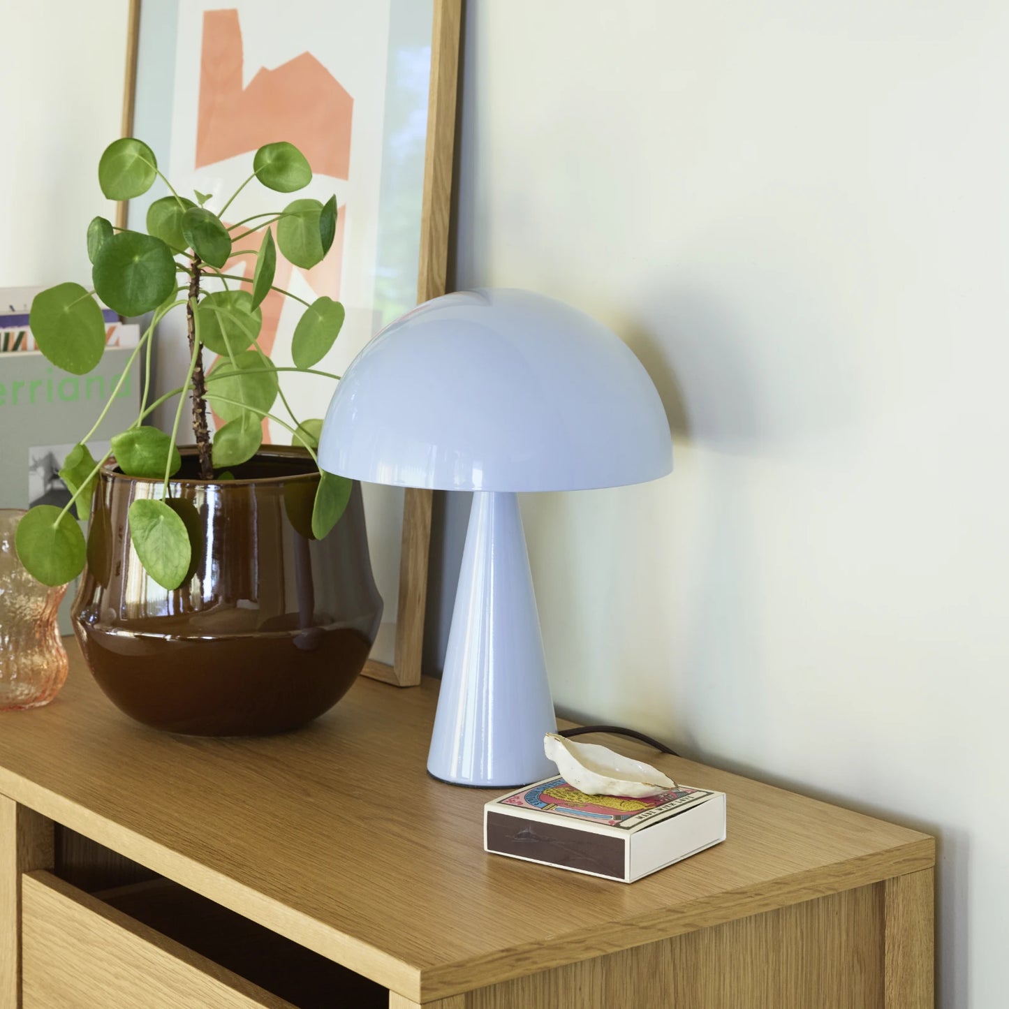 Mush Table Lamp Mini fra Hübsch - Ice Blue - Kommode