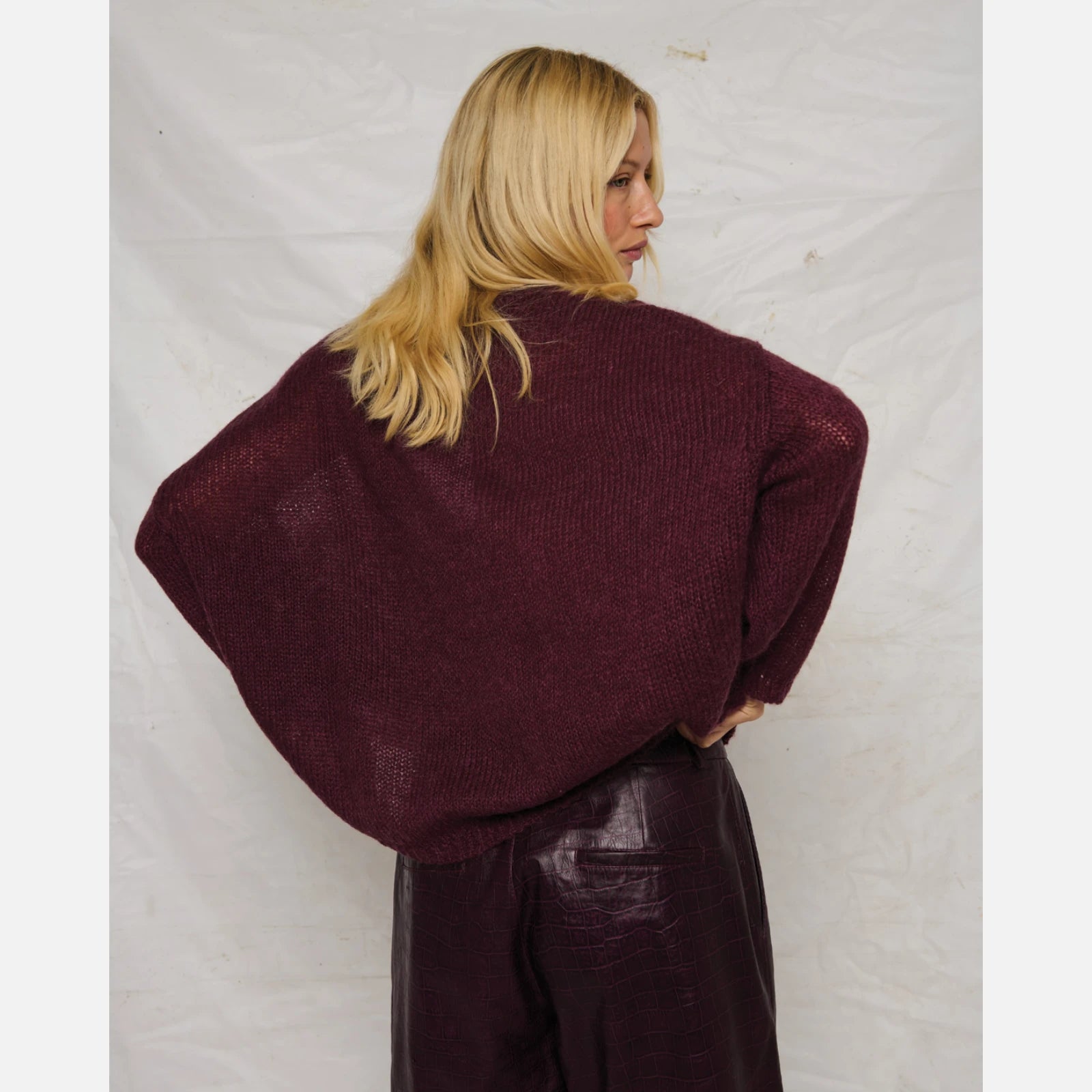 Asta Knit fra La Rouge - Wine - Detalje