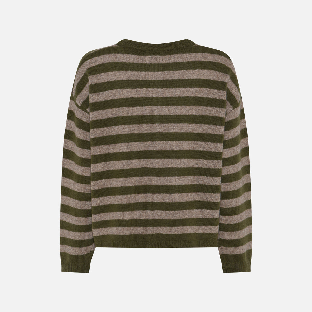 Sisse Striped Cardigan fra La Rouge - Green/Camel Melange - Ryg
