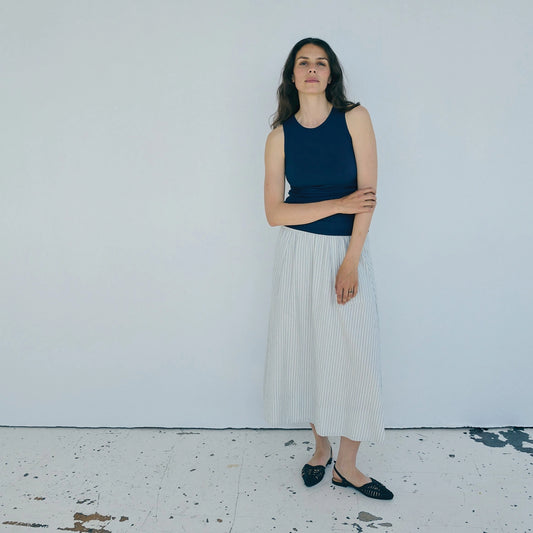 Stinna Skirt fra La Rouge - Blue/White - På model