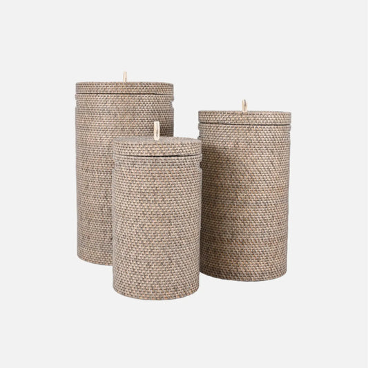 Håndlavede Bambuskurve - Grå - Maskandepot