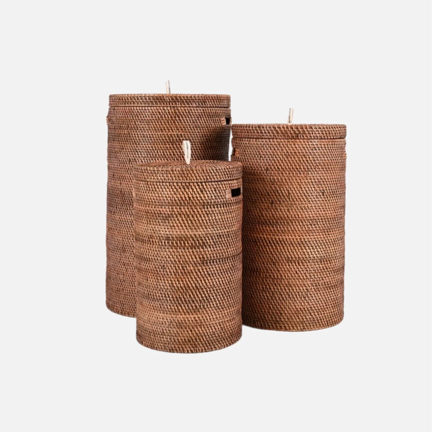 Håndlavede Bambuskurve - Naturbrun - Maskandepot
