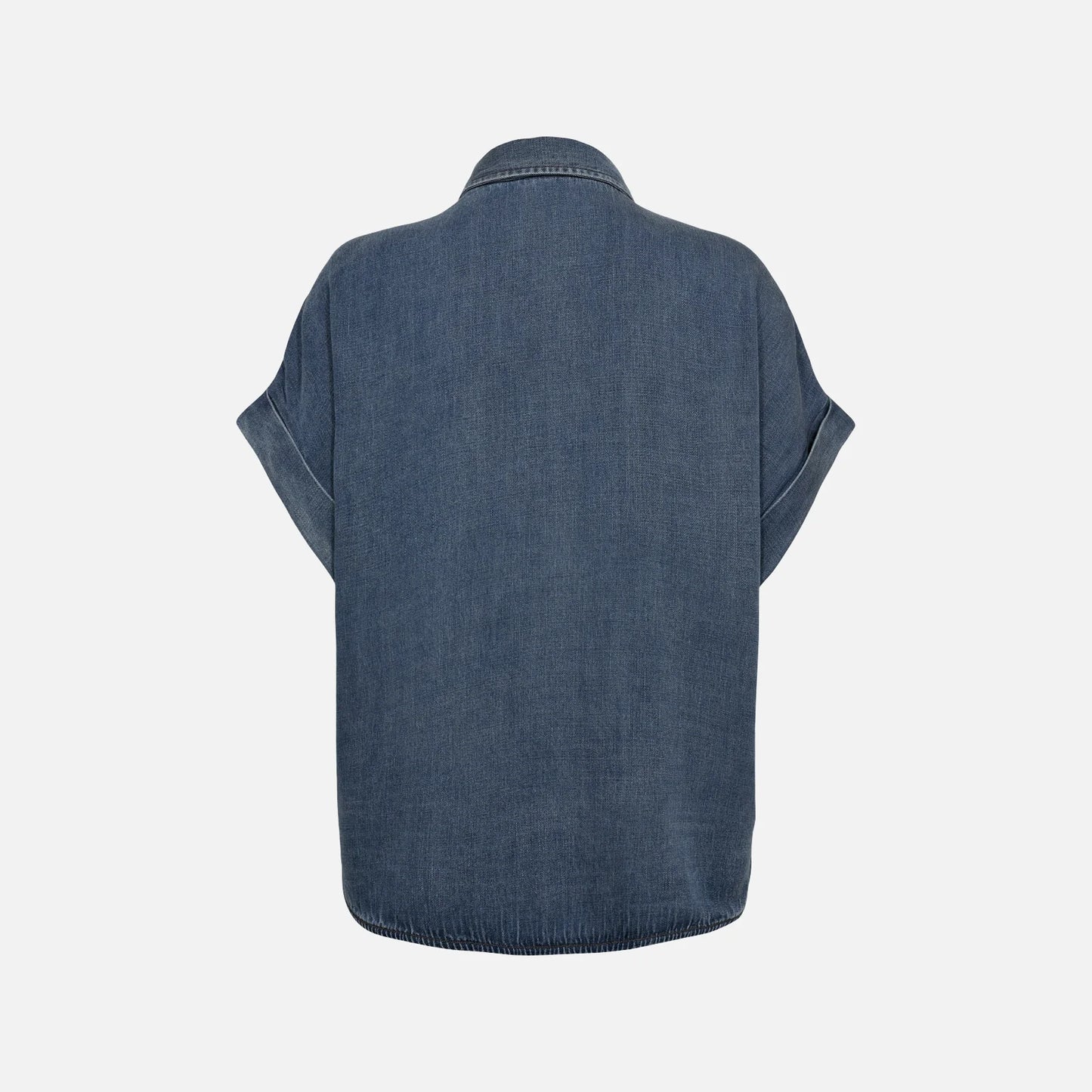 Nuelida Sleeveless Shirt fra Nümph i Snow Washed Denim set fra ryggen