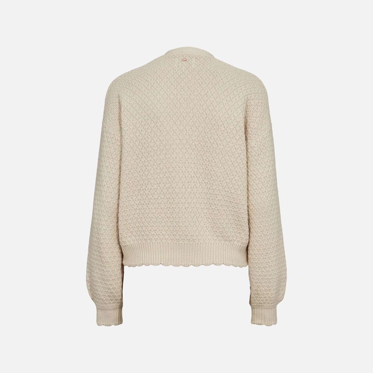 Numaggie Broderet Cardigan fra Nümph - Whitecap Gray - Ryg