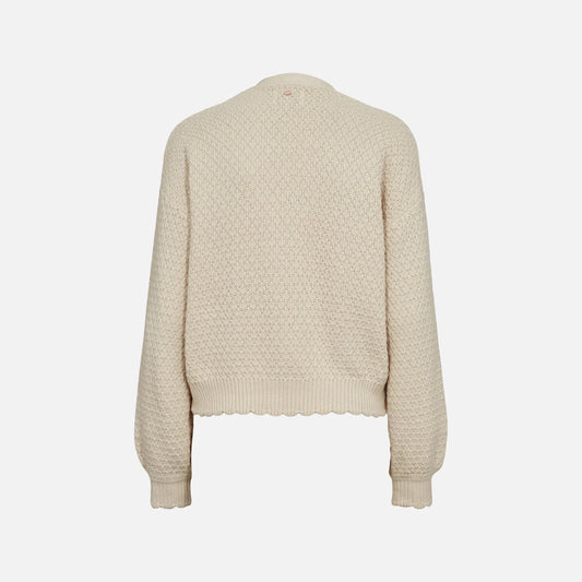 Numaggie Broderet Cardigan fra Nümph - Whitecap Gray - Ryg
