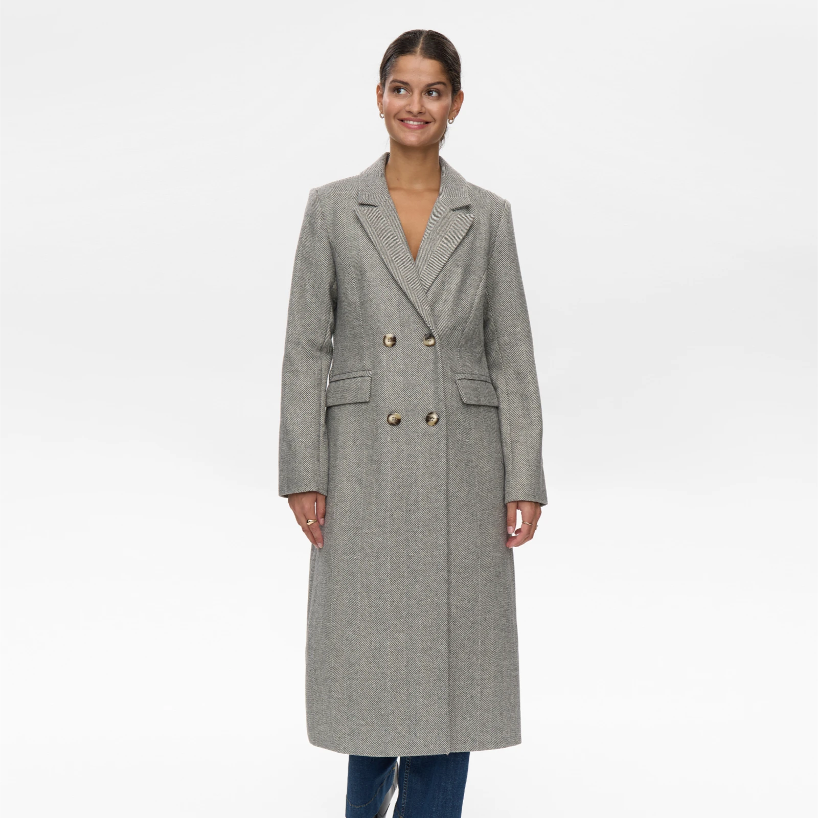 Nuraven Coat fra Nümph - Medium Grey Melange - Model
