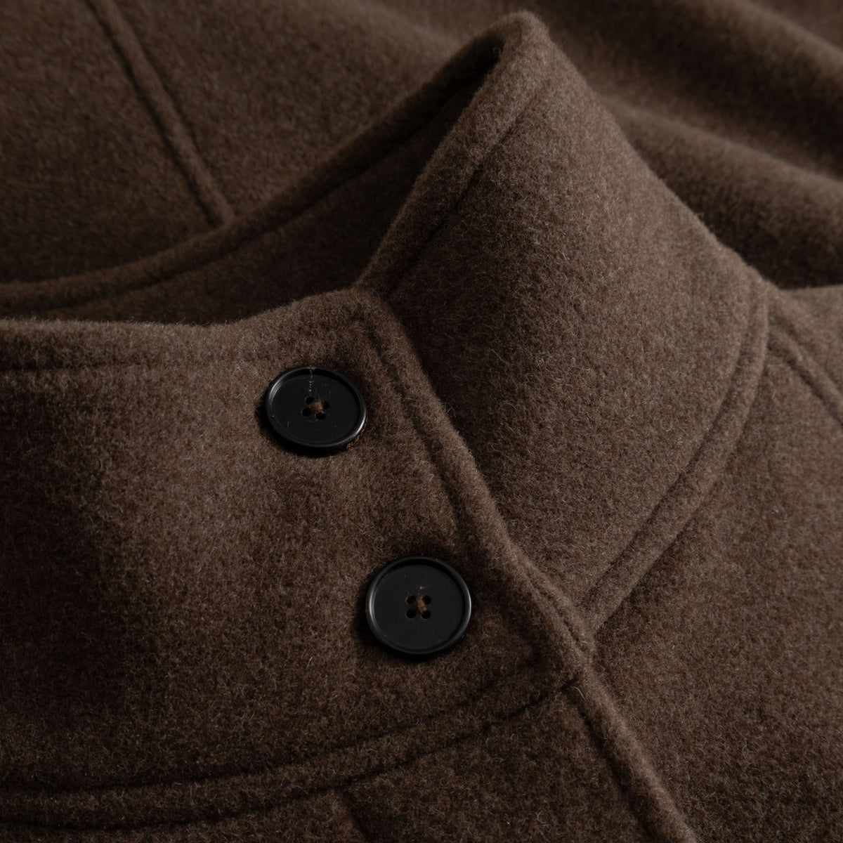 Chika Heavy Wool Jacket - Rue De Tokyo - Brown Melange - Detalje