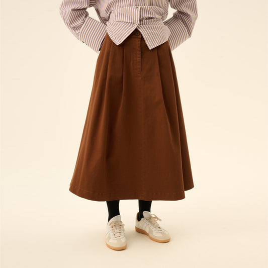 Pen Twill Skirt - Rue De Tokyo - Capuccino - Model