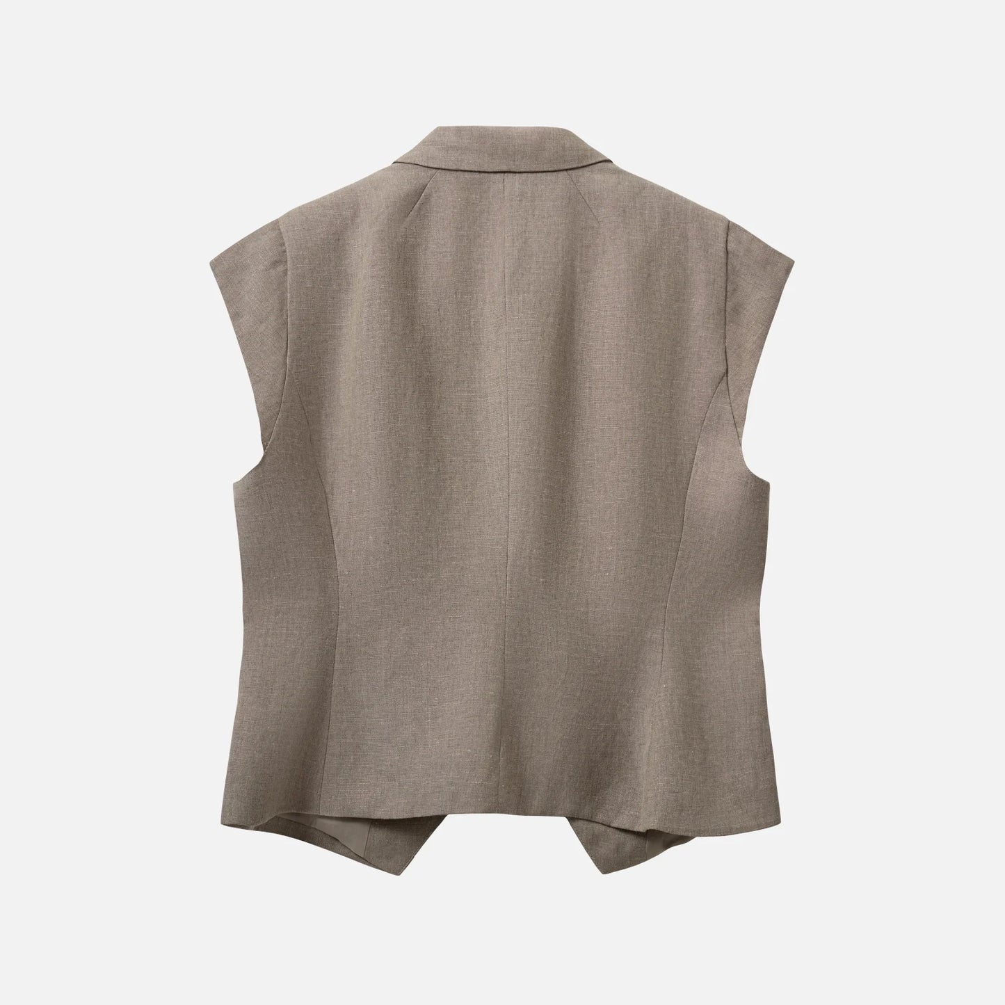 MajseSW Linen Mix Cap Sleeve Blazer - Sofie Schnoor - Dark Sand - Ryg