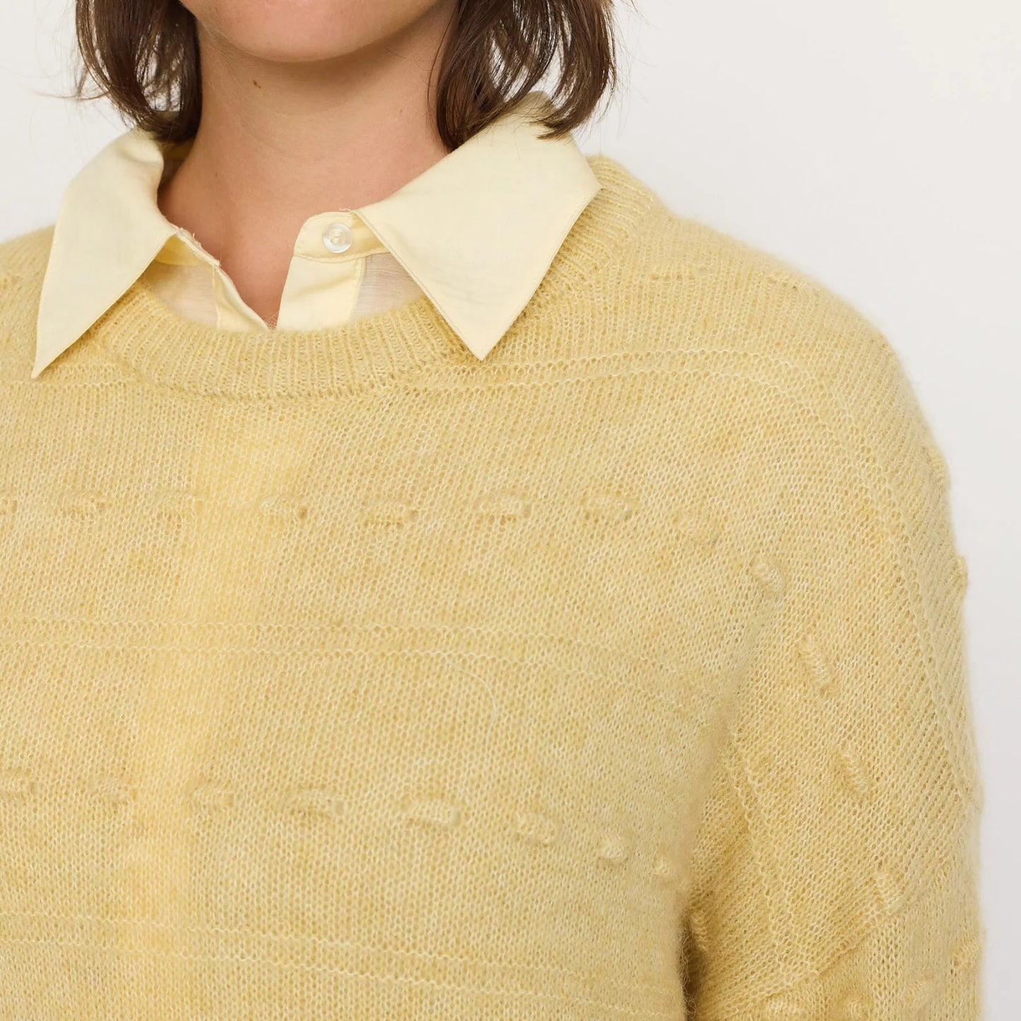 SRElena Knit fra Soft Rebels - Reed Yellow - Detalje