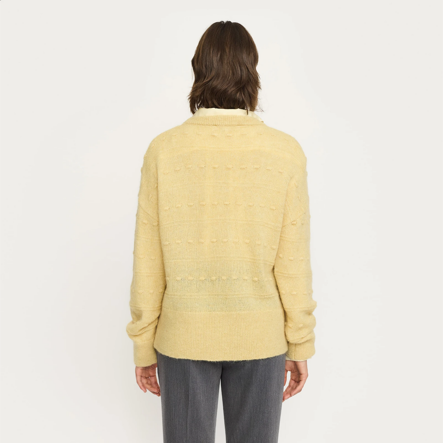 SRElena Knit fra Soft Rebels - Reed Yellow - Model fra ryggen