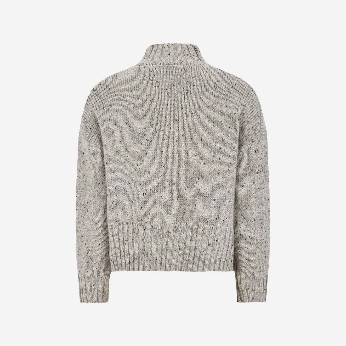 SRNemo high neck Knit fra Soft Rebels - Medium Grey Melange - Ryg