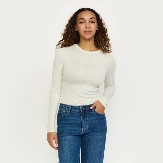 SRRoman O-Neck Top fra Soft Rebels - Arctic Wolf Melange - Model