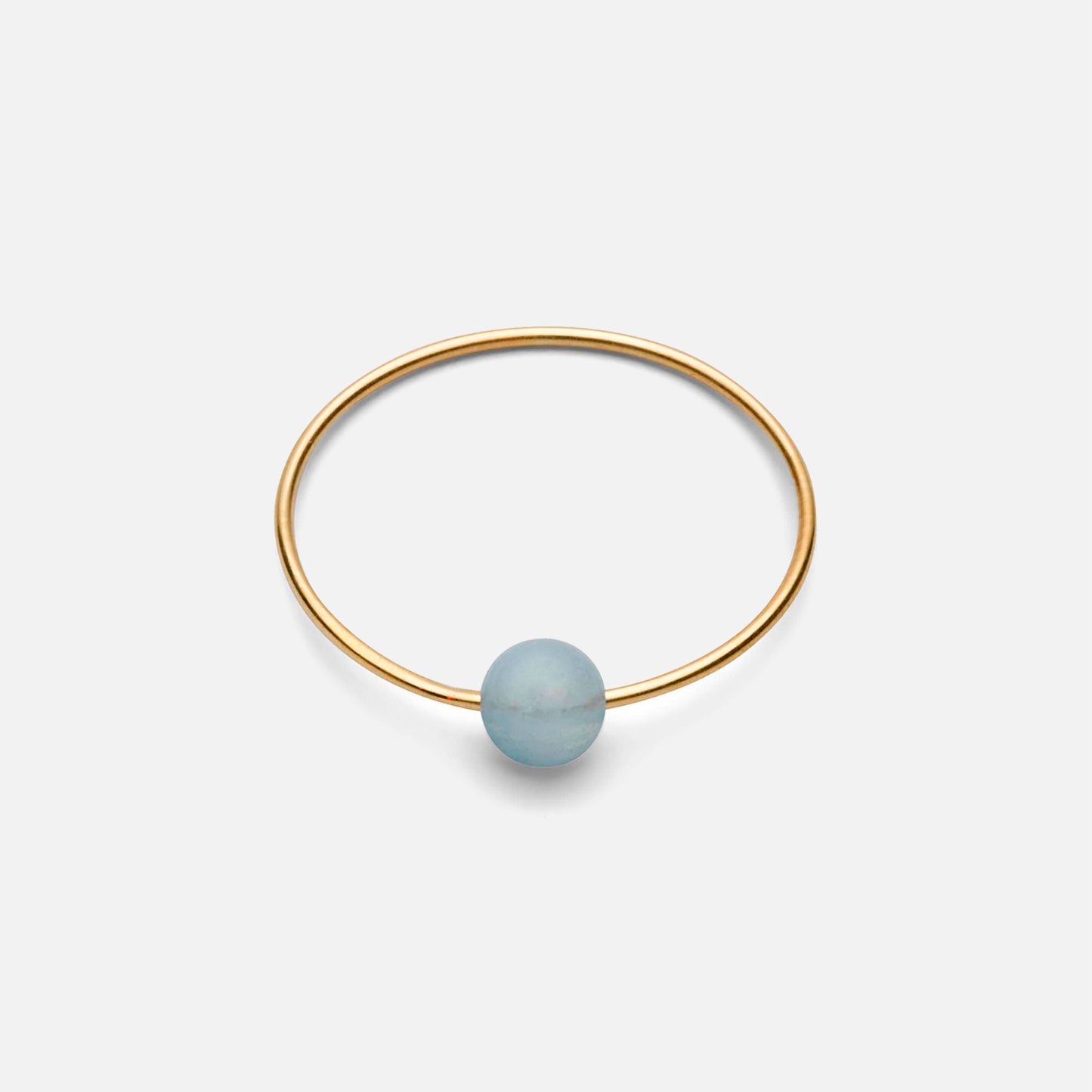 Birthstone ring fra Jukserei, marts, forgyldt sølv med akvamarin