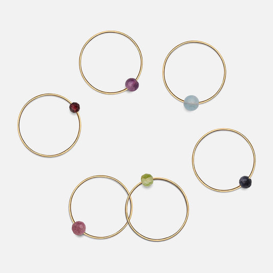 Birthstone ringe fra Jukserei (alle varianter)