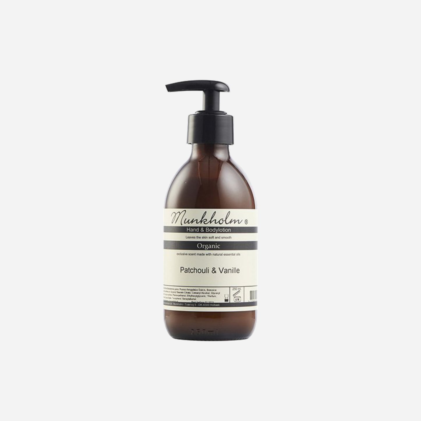 Hand & Body Lotion fra Munkholm med Patchouli & Vanille, 250 ml.