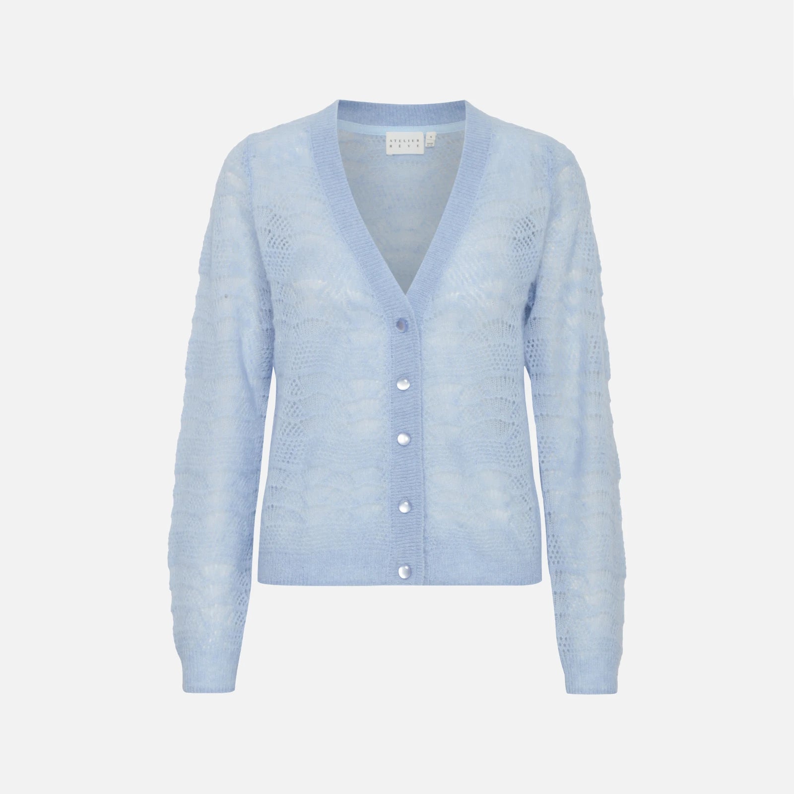 Irdrew Cardigan fra Atelier Rêve i Blue Bell