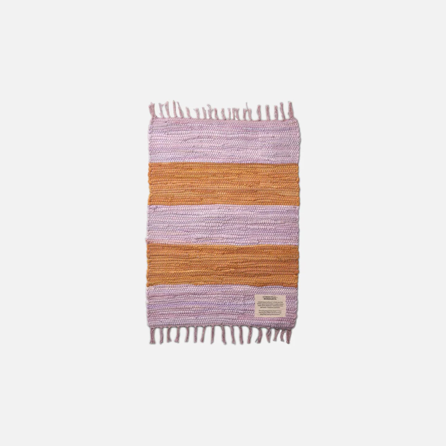 Chindi tæppe fra Bongusta i 45x60 cm i Lilac/Golden