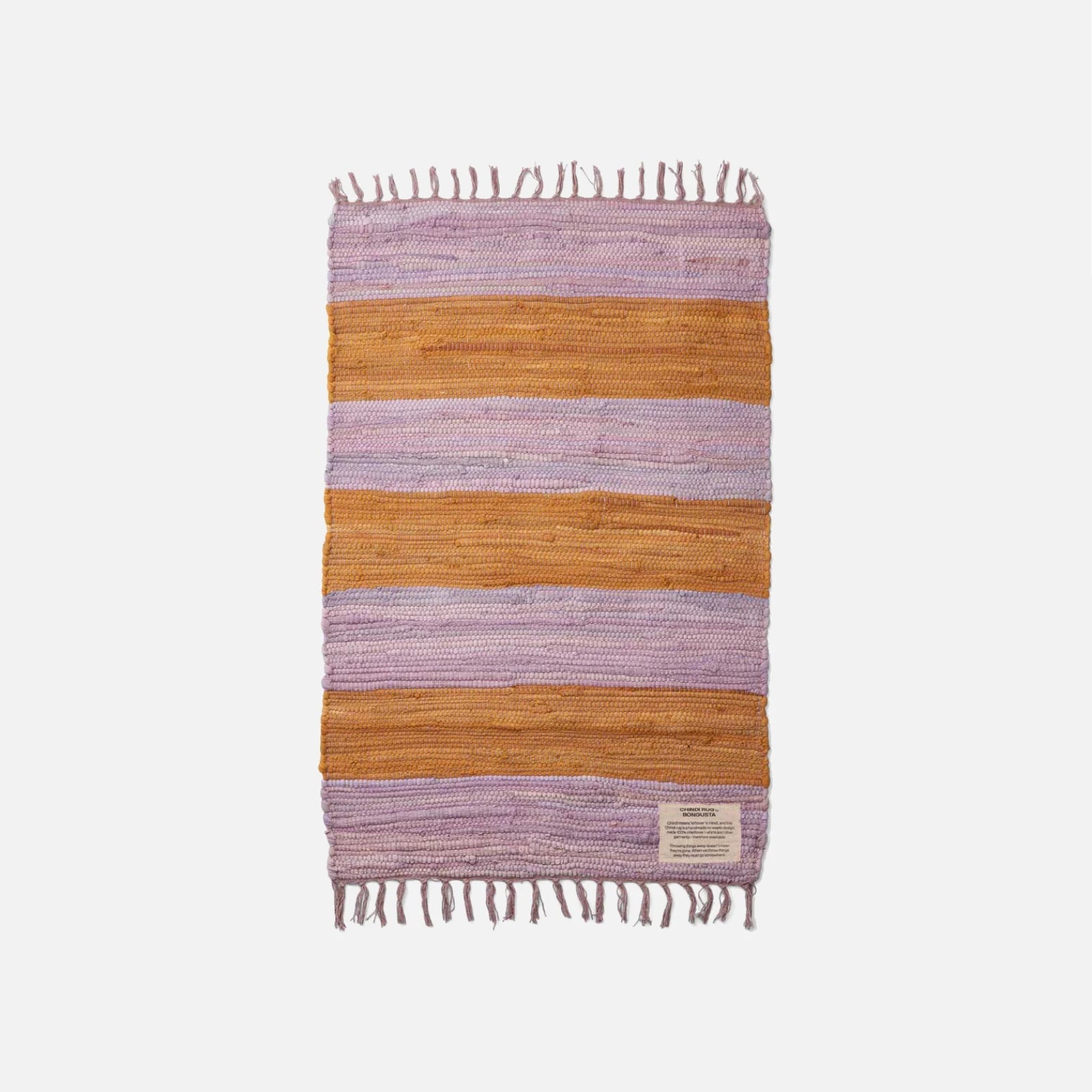 Chindi tæppe fra Bongusta i 60x90 cm i Lilac/Golden