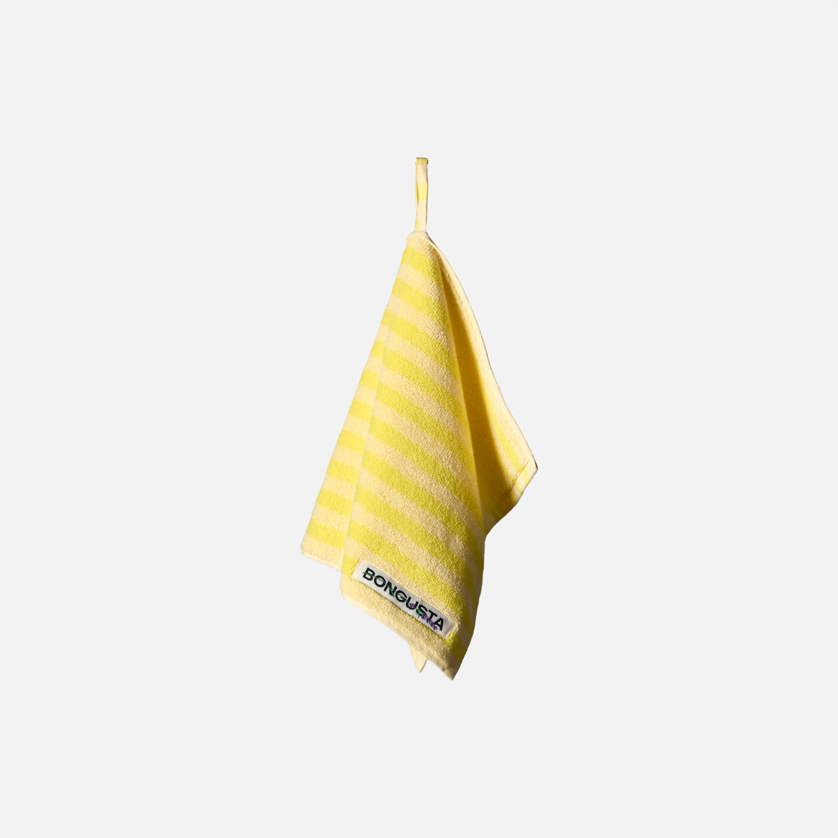 Naram gæstehåndklæde fra Bongusta - Pristine/Neon Yellow