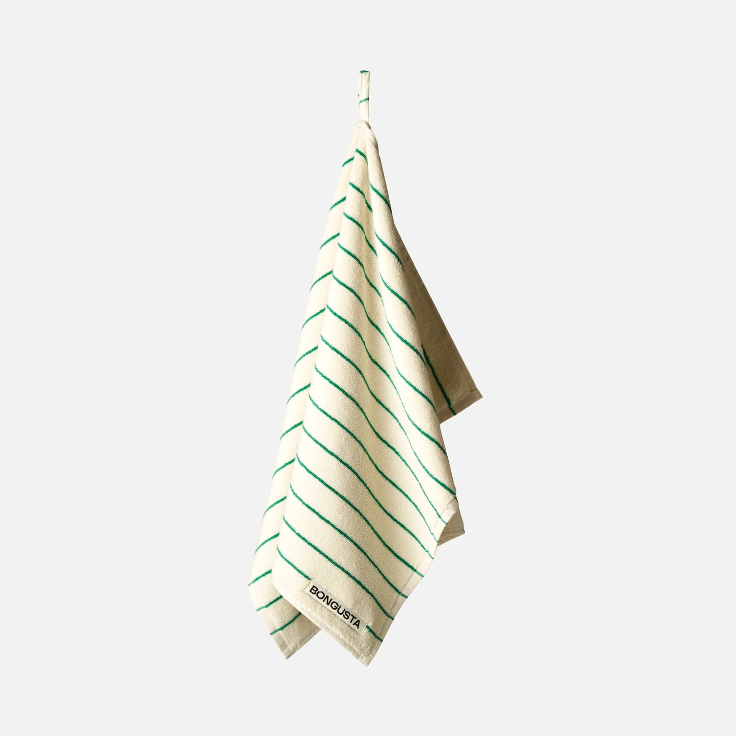 Naram håndklæder fra Bongusta - Pure White/Grass - 50x80 cm