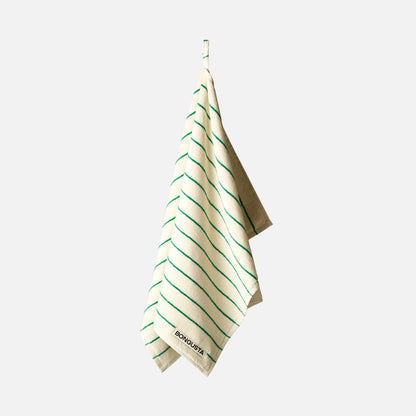 Naram håndklæder fra Bongusta - Pure White/Grass - 50x80 cm