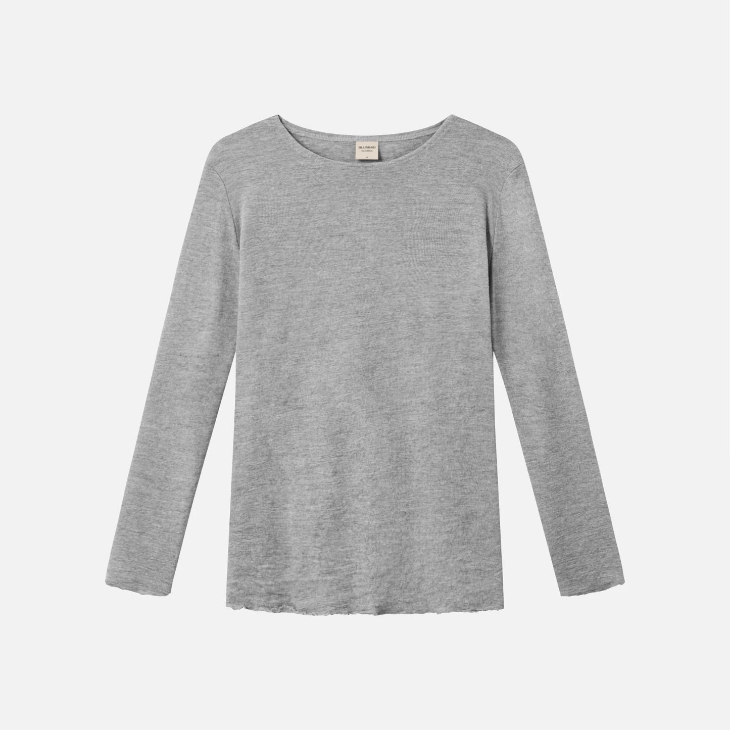 Bluse i Merinould - Dawn Grey Melange