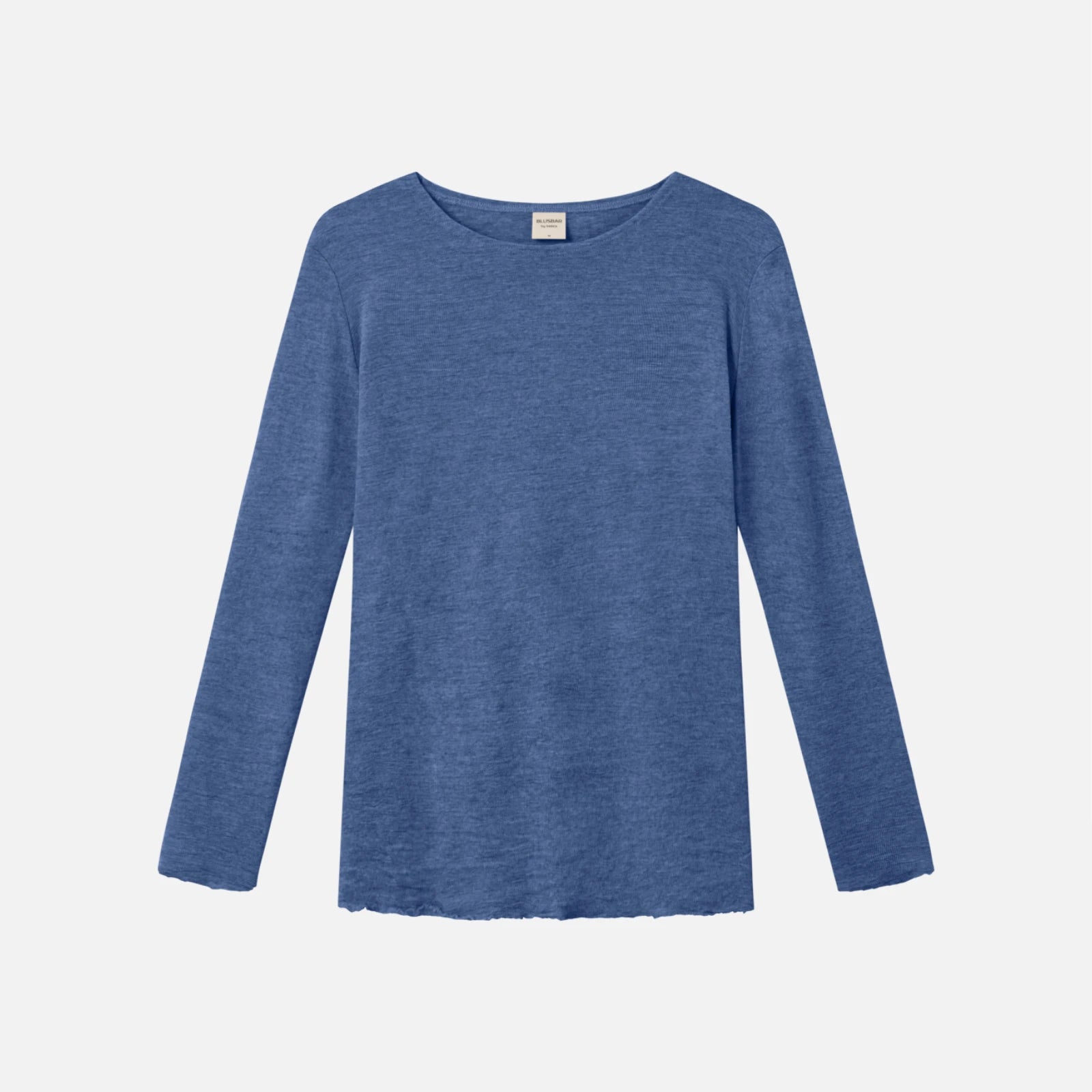 Bluse i merinould fra By Basics i Indigo Melange