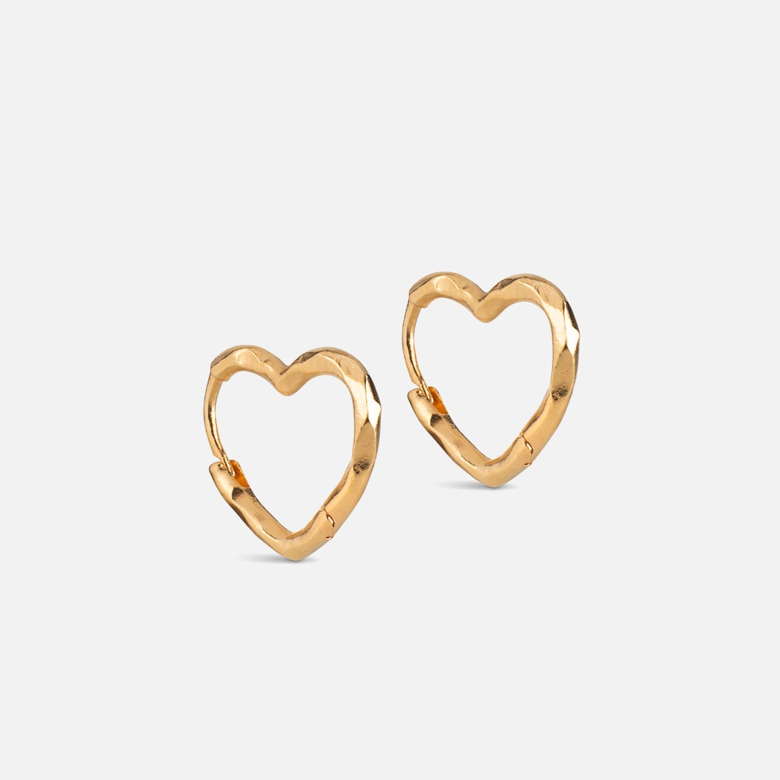 Organic Heart Small Hoops fra Enamel - Forgyldt
