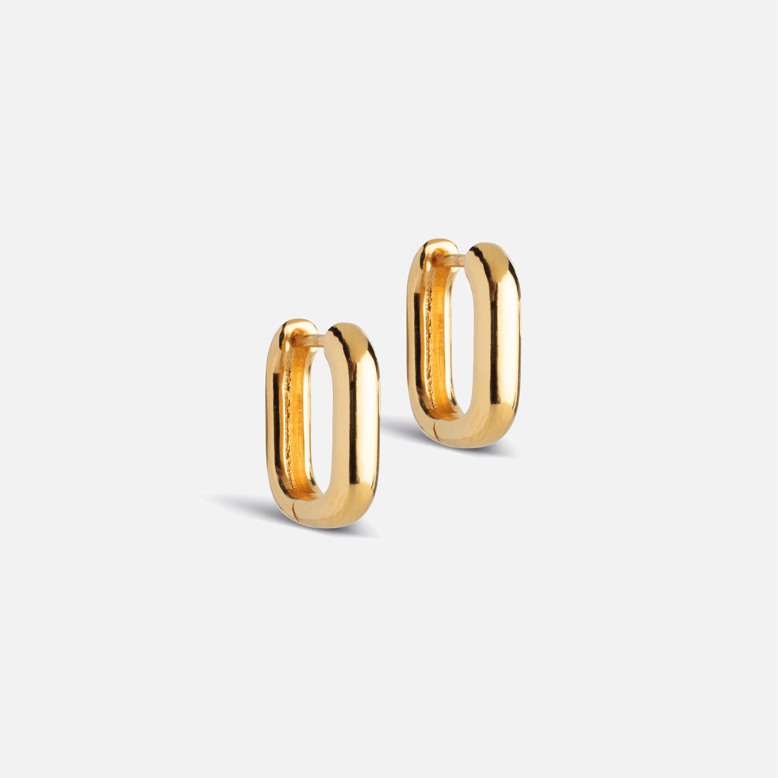Square Hoops 15 mm fra Enamel Copenhagen - Forgyldt