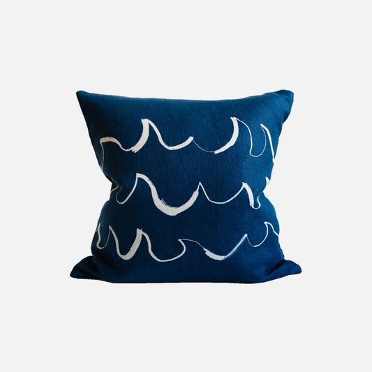 Wave Cushion Cover - Fine Little Day - Blue/Natur