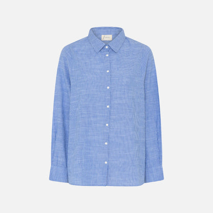 Dhaka skjorte fra Frau - Medium Blue Stripe