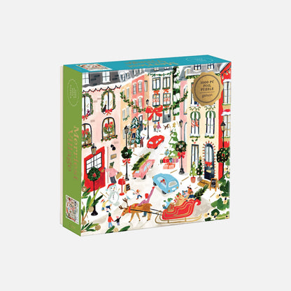 Merriest Village puslespil fra Galison - 1000 brikker