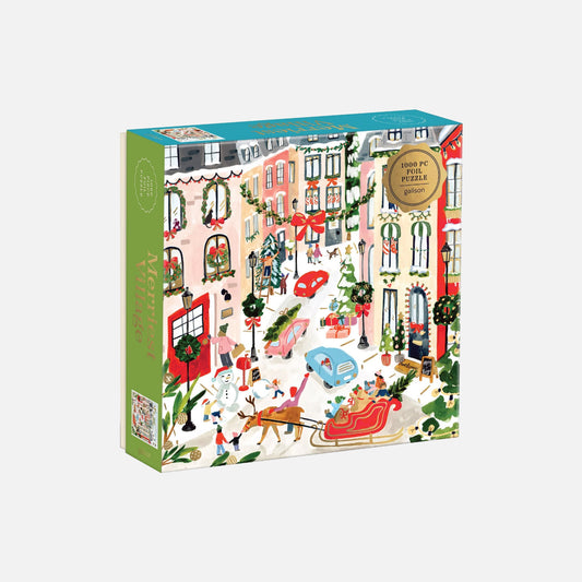 Merriest Village puslespil fra Galison - 1000 brikker