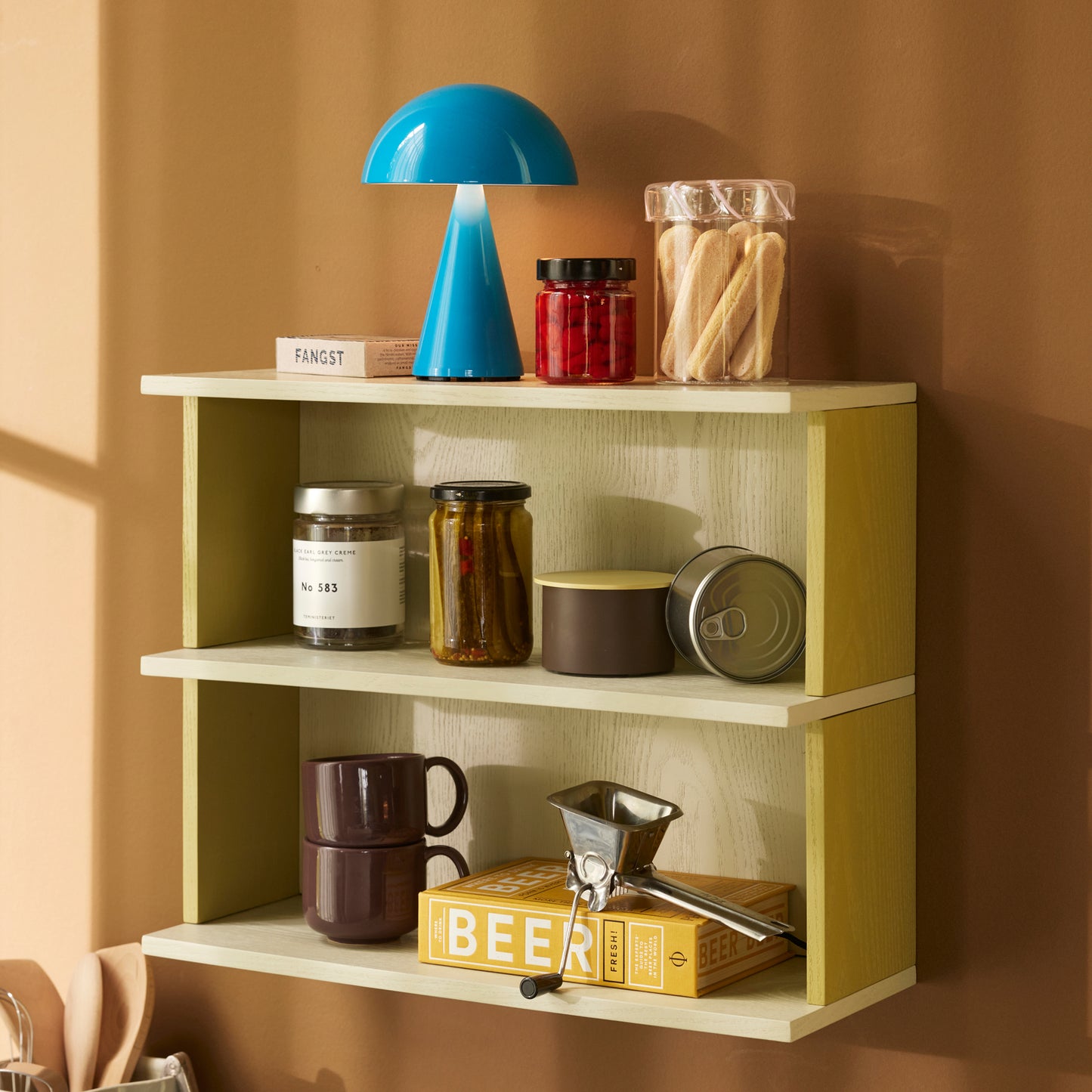 Pep Shelf fra Hübsch - Yellow/Grey - Køkken