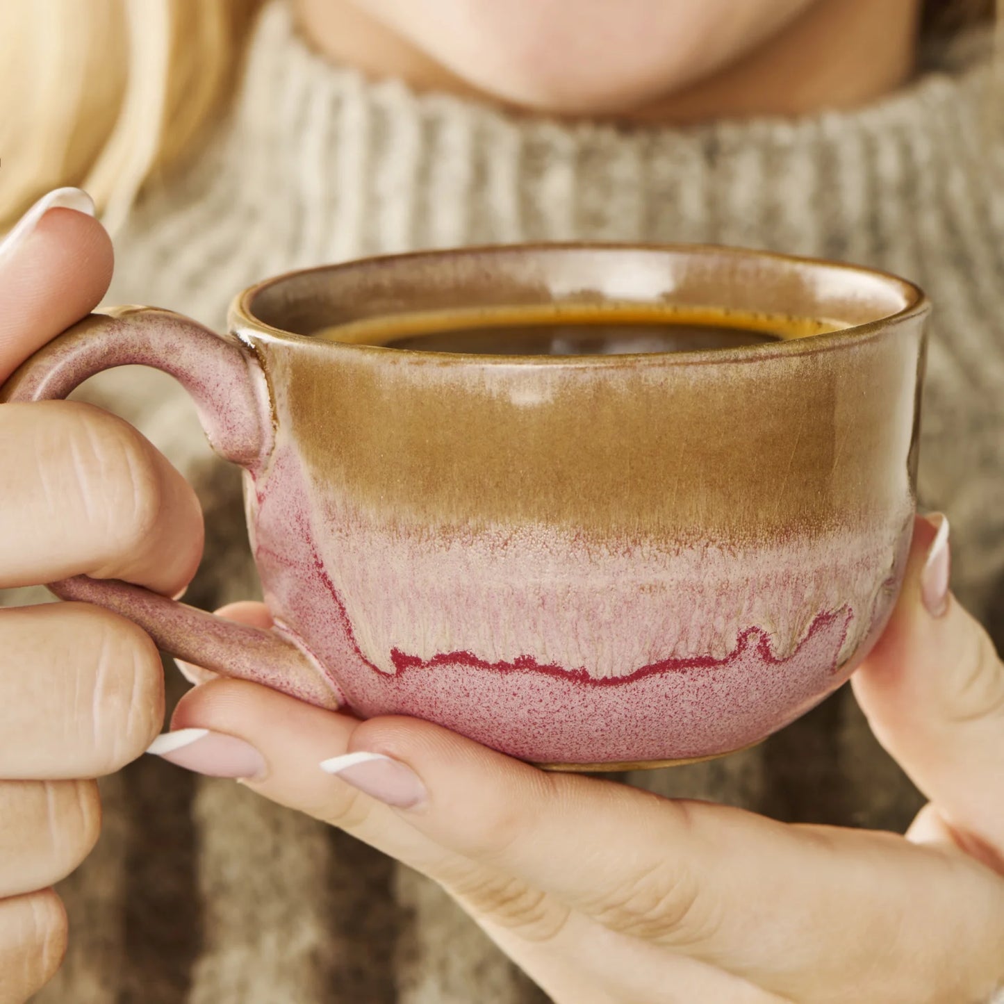 Trosa Krus med Hank fra Ib Laursen - Lysebrun/Sart Rosa - Kaffe