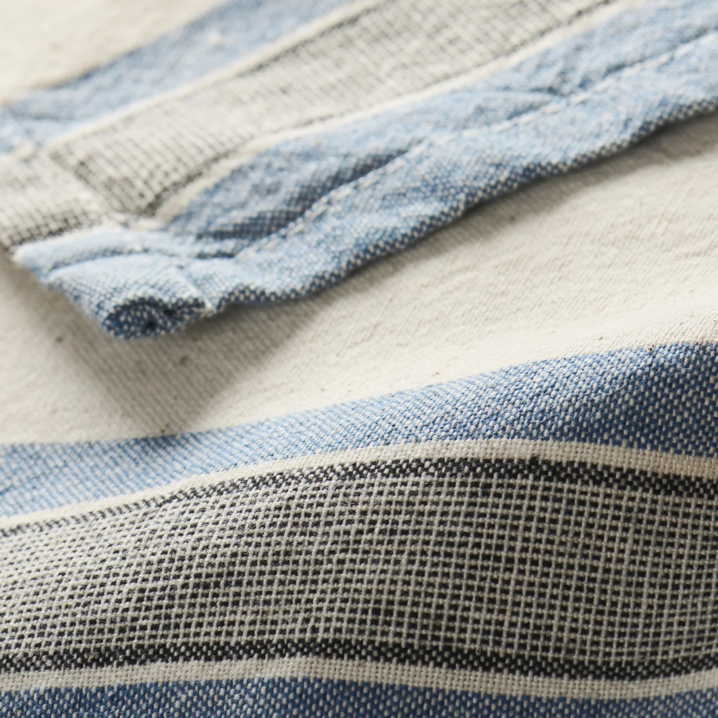 Walter viskestykke fra Ib Laursen - Natur med blå & grå striber - Detalje