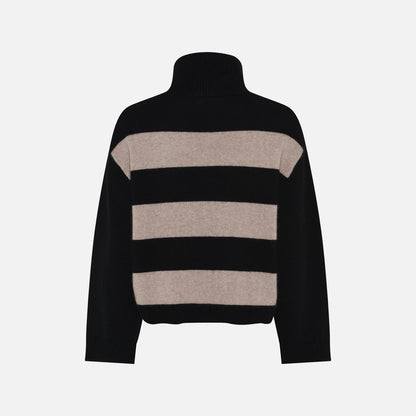 Julie Striped Knit - La Rouge - Black/Sand Stripe - Ryg