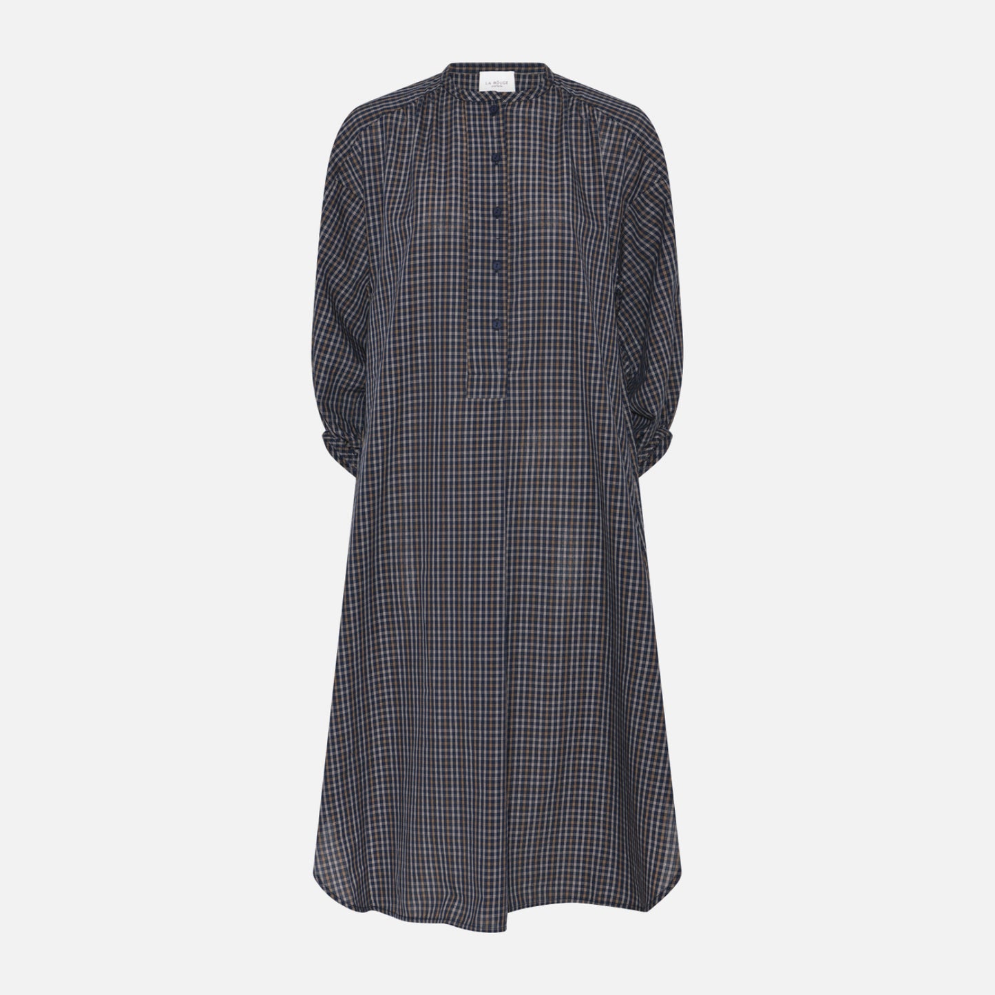 Louise Shirt Dress fra La Rouge - Navy Checks