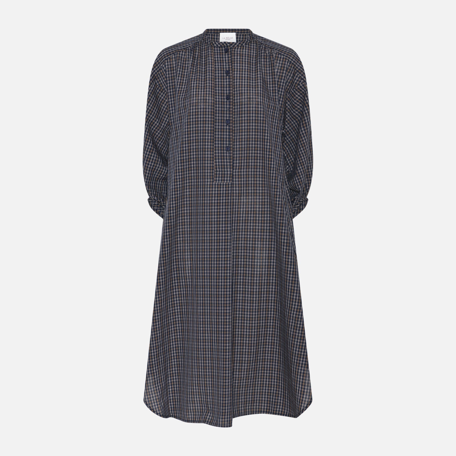 Louise Shirt Dress fra La Rouge - Navy Checks