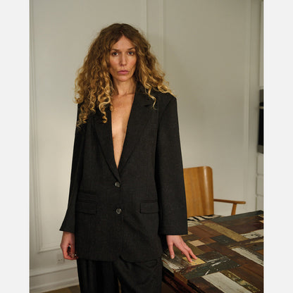 Malene Blazer fra La Rouge - Black - På model