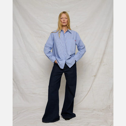 Petra Shirt fra La Rouge - Blue Checks - Modelfoto