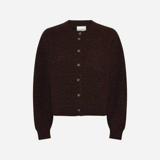 Sisse Cardigan fra La Rouge - Dark Brown