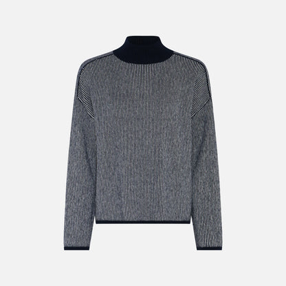 Sisse Stripe Knit fra La Rouge - Navy/Offwhite