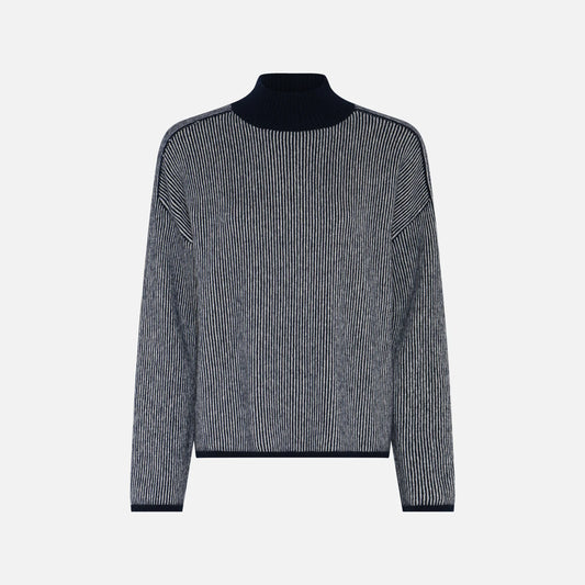 Sisse Stripe Knit fra La Rouge - Navy/Offwhite
