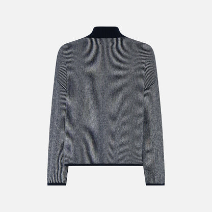 Sisse Stripe Knit fra La Rouge - Navy/Offwhite - Ryg