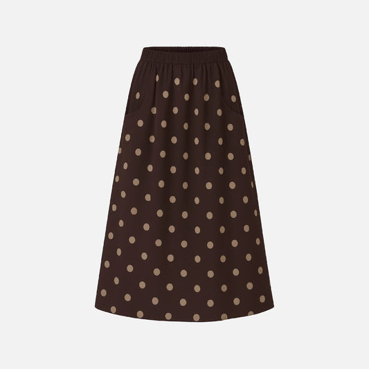 Vilma Dot Skirt fra La Rouge - Brown/Sand